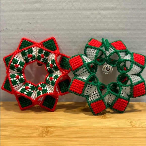 Vintage Christmas Ornaments Handmade. Retro Christmas Decor! Kitschy Red / Green - Picture 1 of 8